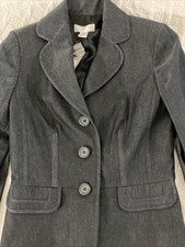 Ann Taylor Loft Woman s Blazer 2 Petite NWT Dark Blue Pinstripe Career Staple