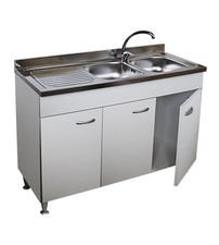 Mobile per cucina sottolavello componibile cm.120 con 3 ante e lavello inox