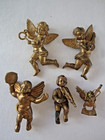 VTG  Mixed Lot of 5 CHERUB ANGEL GOLD Plastic Ornaments Music Xmas Choir Decor — photo 2