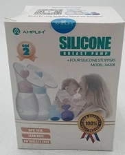 Amplim Gen2 Manual Breast Pump/Collector for Breastfeeding with Stopper-2PK,4 oz