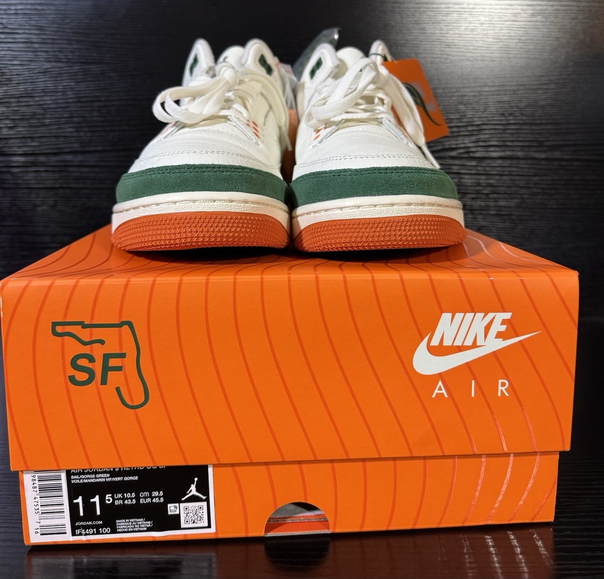 Mens Size 11.5 Nike Air Jordan 3 Retro SP x SoleFly Miami Brand