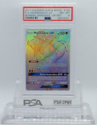 Pokemon BURNING SHADOWS MARSHADOW GX #156 SECRET/HYPER RARE HOLO
