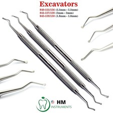 Dental Restorative Double Ended Spoon Excavator Set of 3 Surgical Instruments CE