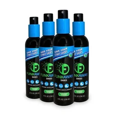 FunkAway Odor Eliminating Spray for Shoes Pack of 4 Powerful Deodorizer 8 Fl Oz