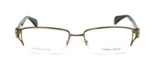 GIORGIO ARMANI GA742 VXP BROWN METAL EYEGLASSES HALF-RIM FRAME 53-17-135 ITALY M