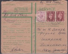 EGYPT NEW ZEALAND FORCES 1941 Honour Envelope airail to NZ - GB Stamps.....53819