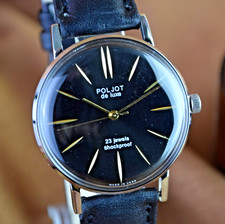 Soviet Watch Poljot NOS De LUXE Ultra Slim Vintage Men's Wristwatch 23 Jewels