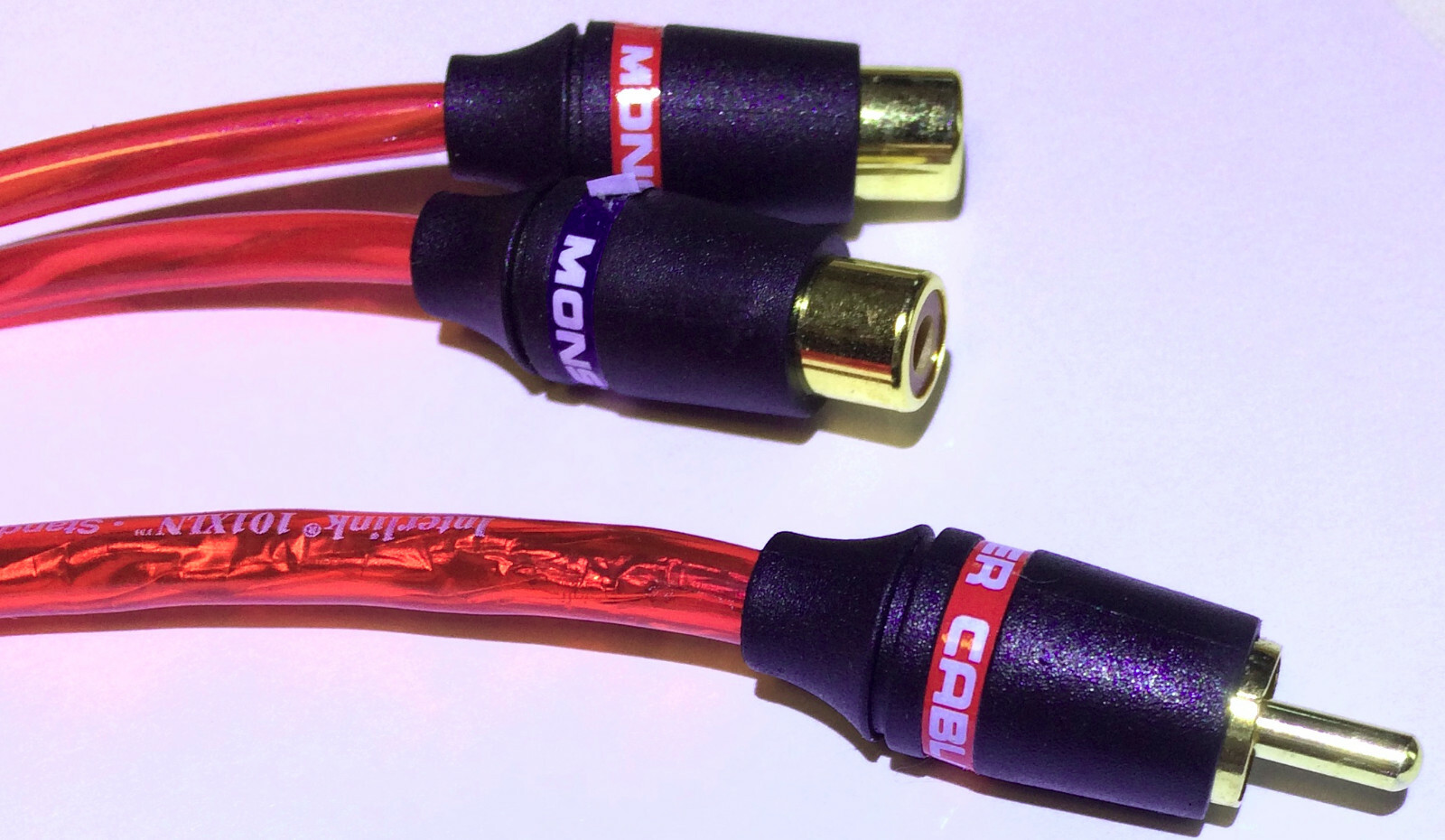 🎁 Monster Cable Car Audio Interlink 101XLN Y Adapter 1M to 2F RCA 10" 2