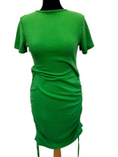 I saw it First Dress size 10 green ribbed ruched sides polyester blend womens