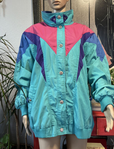 1980s Turquoise Lavender & Rose Light Weight IZZI jacket Vintage Size  Large,read | eBay