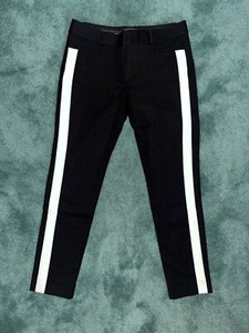 Banana Republic Sloan Tuxedo Stripe Slim Ankle Pants Size 2 Black/White