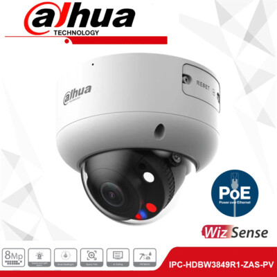 Dahua IPC-HDBW3849R1-ZAS-PV 8MP 5x Zoom PoE Zwei-Wege-Talk WizSense IP-Kamera
