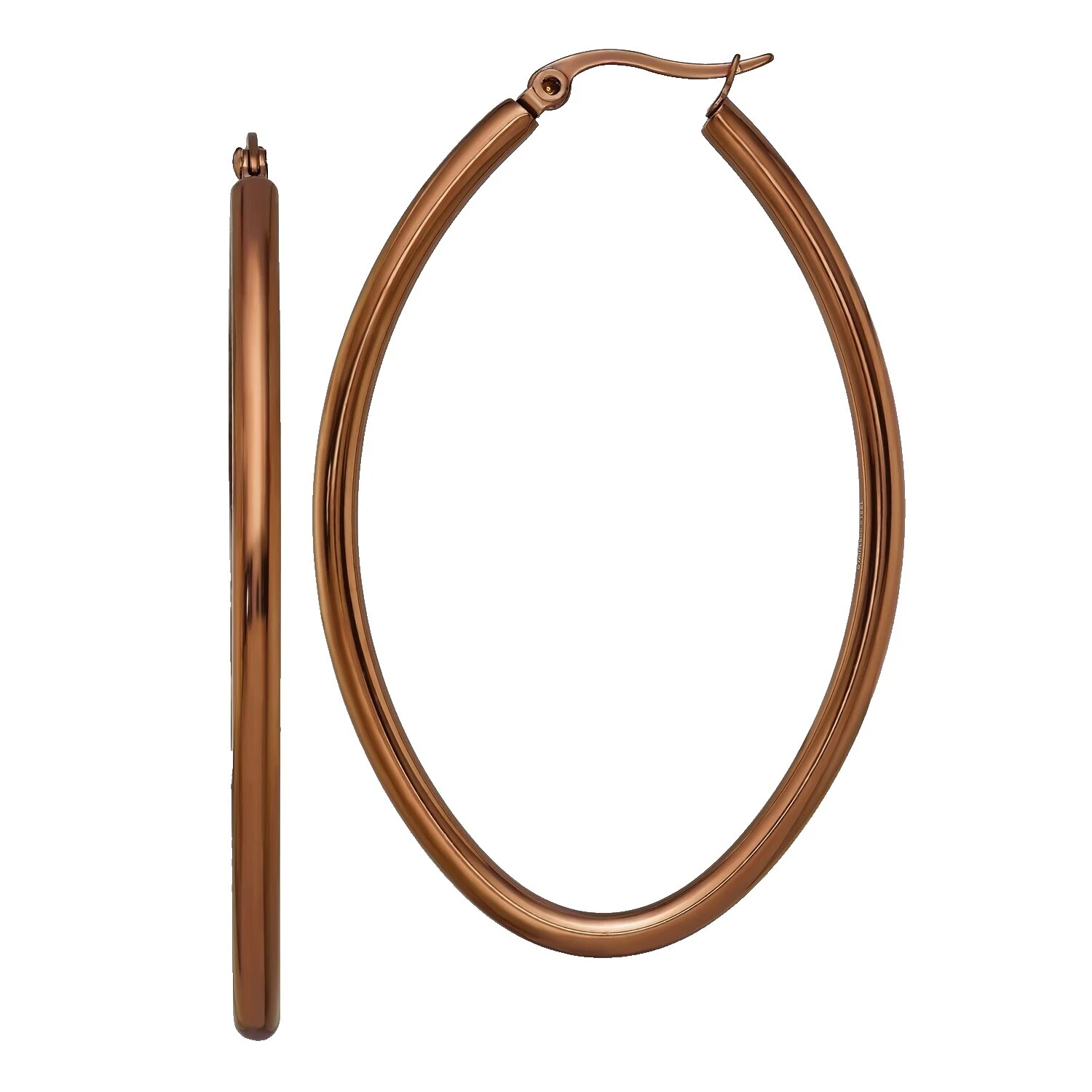 Pendientes de Moda Marrón Acero Inoxidable Chisel