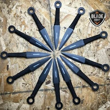 12PC Tactical Ninja Combat Ninjutsu Kunai Throwing Knife Hunting  FIXED BLADE