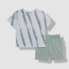 Splendid Kids Boy's Green Tie-Dye Ocean Mist T-Shirt  Shorts Set Size 6