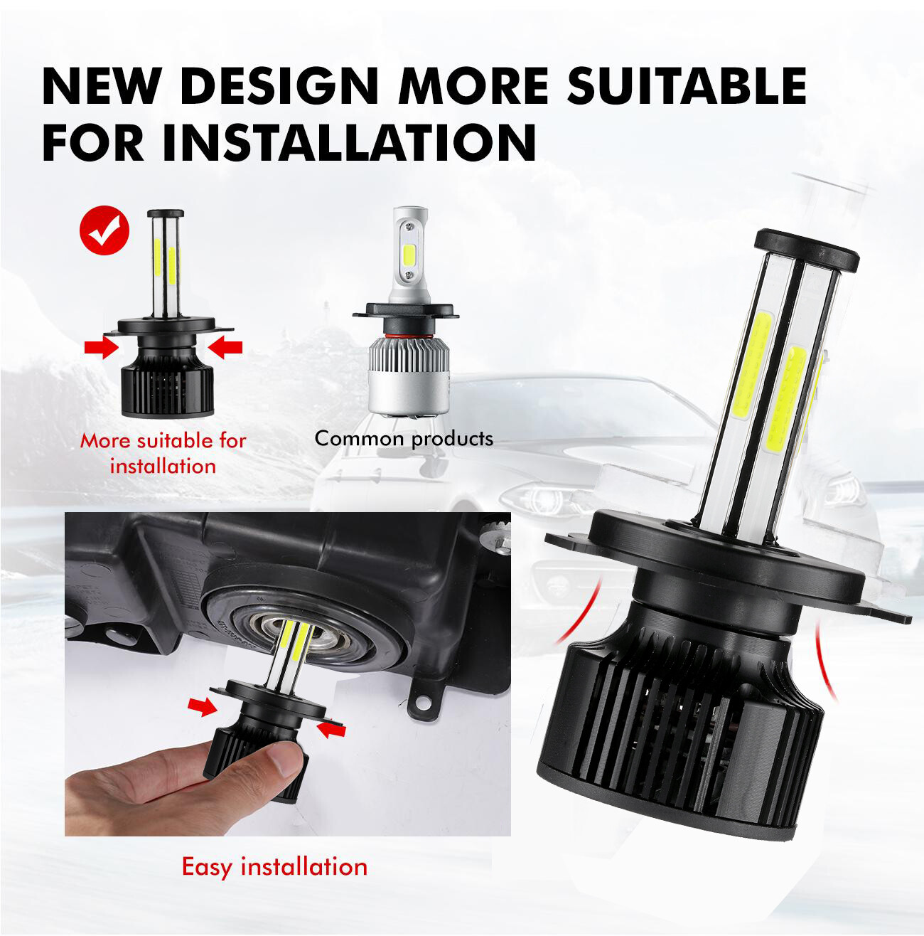 6Side H7 LED Headlight Bulb 28800LM Low Beam For Holden Commodore VE