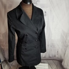 Frenchi Women S Small Coat Jacket Peacoat Light Soft Black Vtg Vintage