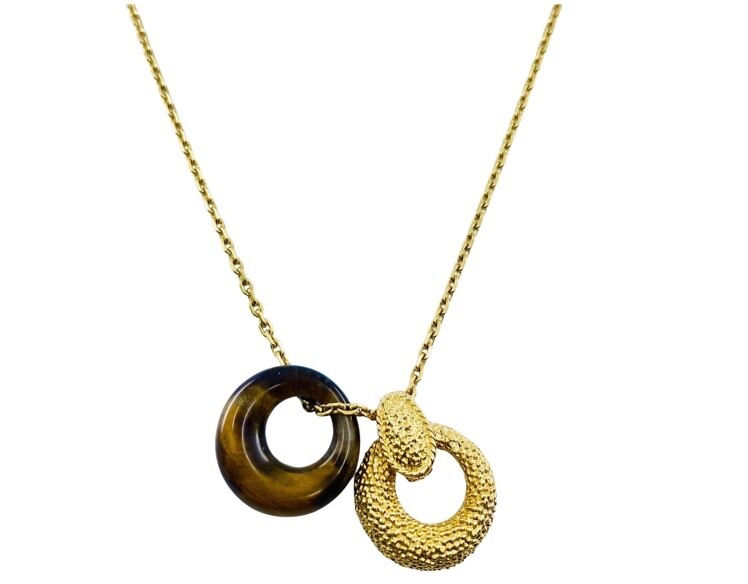 Van Cleef Arpels Gold Tiger's Eye Necklace