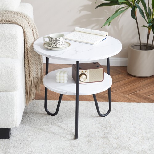 Mingone Beistelltisch Couchtisch Rund Kaffeetisch Balkontisch Tisch Couchtisch - Bild 3 von 25