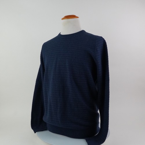 Jos A Bank Crewneck 1905 Sweater Size L 100% Cotton Blue Ribbed NWT - Picture 3 of 24