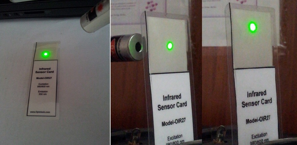 Transparent Infrared(IR) Sensor Cards-1550/980/800nm to green/red/blue
