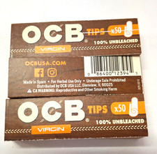 Rolling Tips OCB Virgin Unbleached 50 Tips - 3 Packs