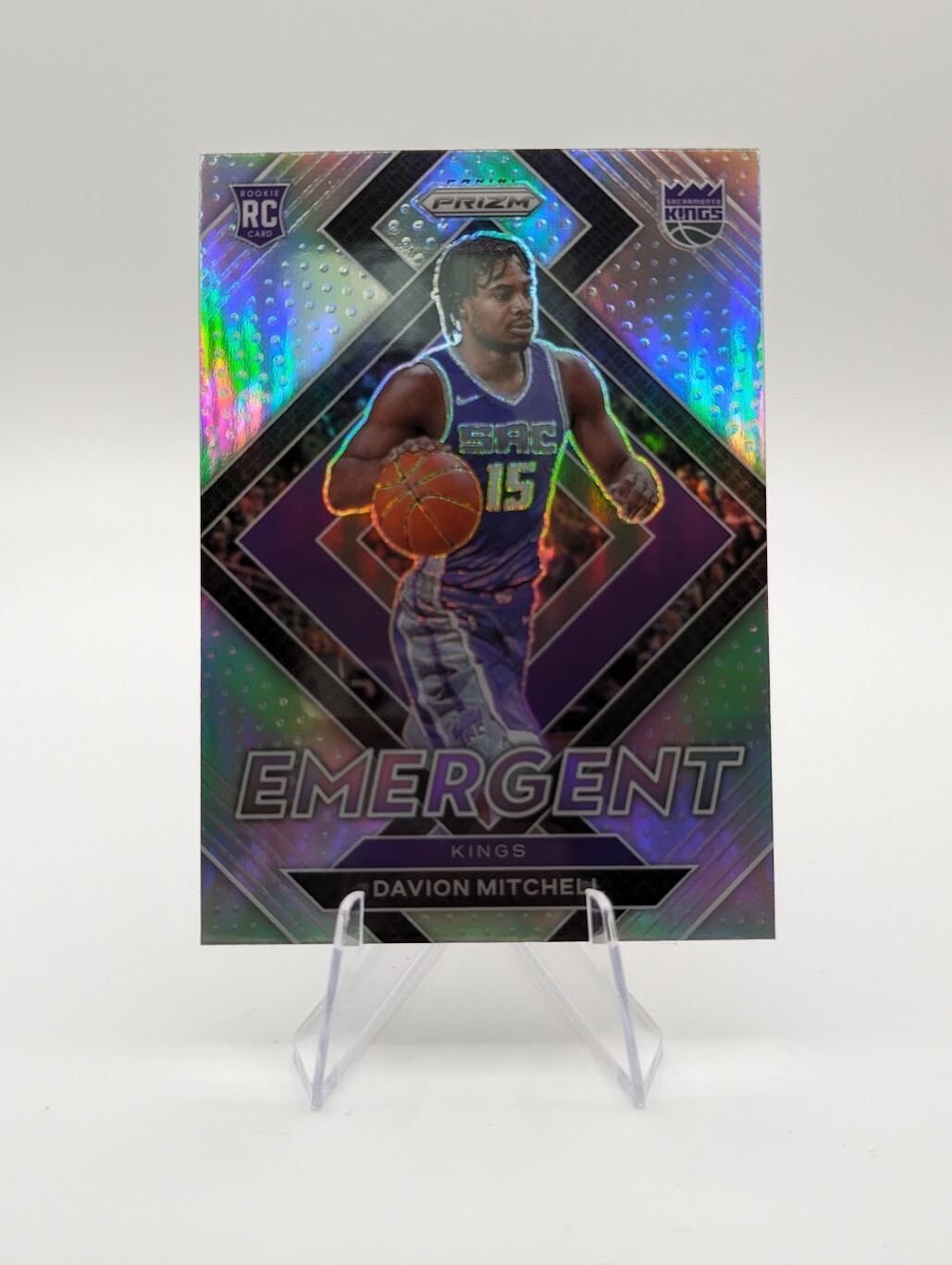 Davion Mitchell 2021-22 Panini Prizm Emergent Silver Prizm RC #25 Kings