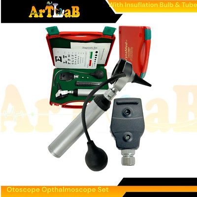 ENT Diagnostics Examination Otoscope Opthalmo Kit with Insufflator Feature