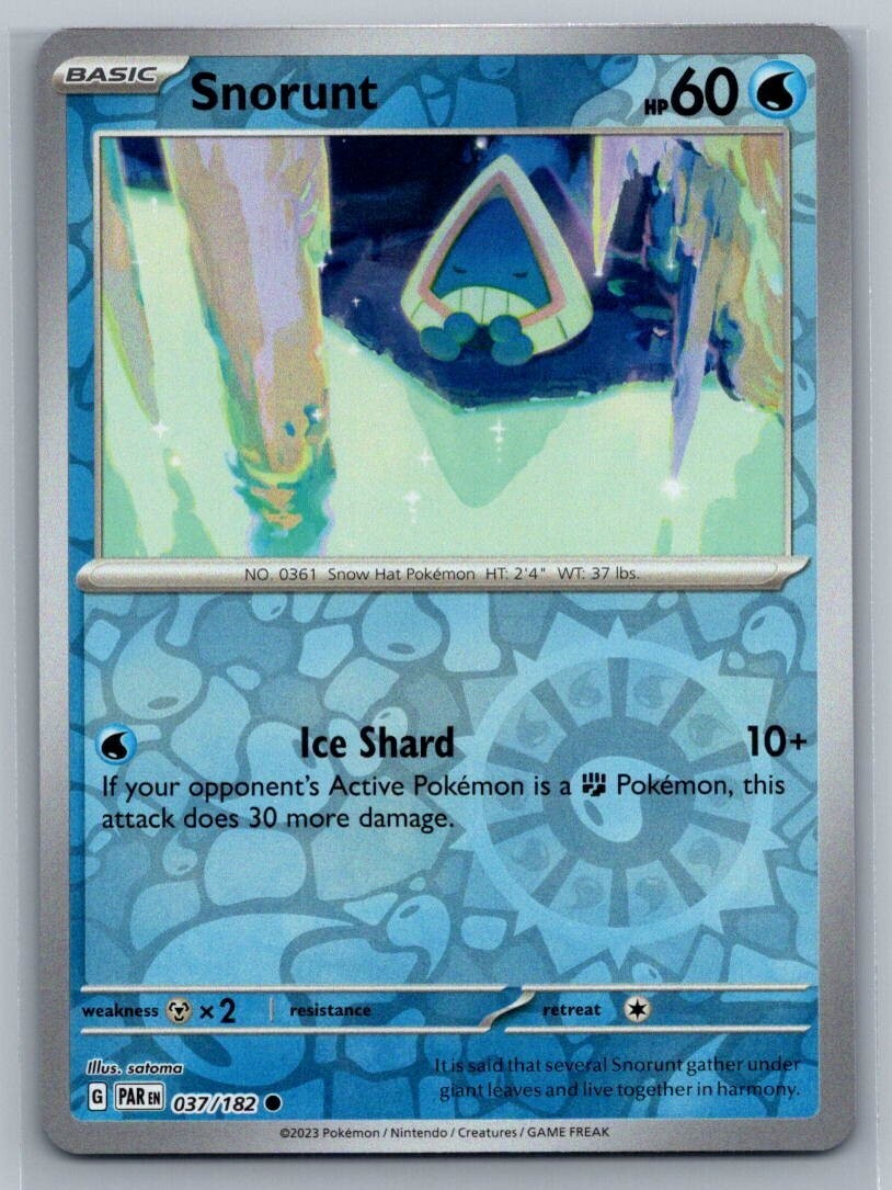 Snorunt 37/182 Paradox Rift Common Reverse Holo Pokémon TCG 2023