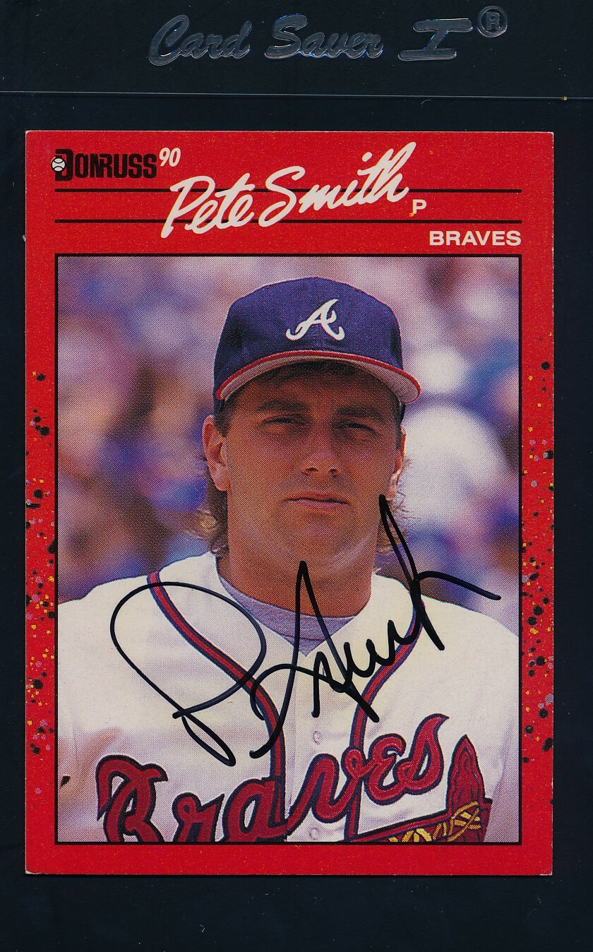 1990 Donruss 499 Pete Smith Braves Signed Auto *38618 eBay