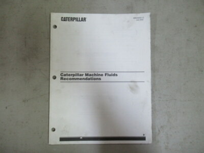 2002 Caterpillar SEBU6250-12 Machine Fluids Recommendations OEM Manual
