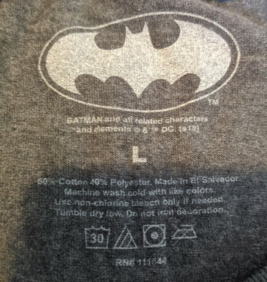 Batman L Distressed Shirt DC COMICS Superhero Adam West Dark