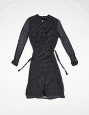 Sezane Black White Polka Dot Silk Button Dress Size 34