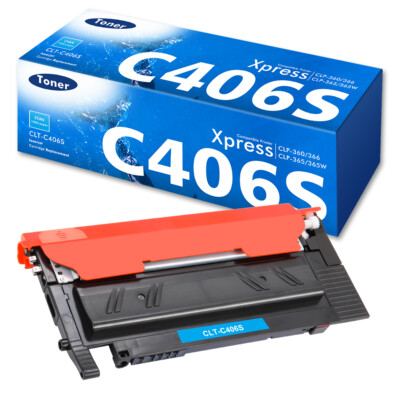 1 Toner für Samsung CLT-406S Xpress C460W CLX-3300  CLP-366 C410WCLX-3305 CYAN