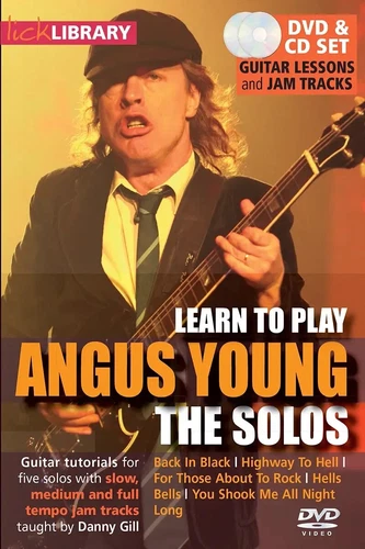 Lick Library LEARN TO PLAY AC⚡️DC's ANGUS YOUNG GUITAR SOLOS DVD & Jam Tracks CD
