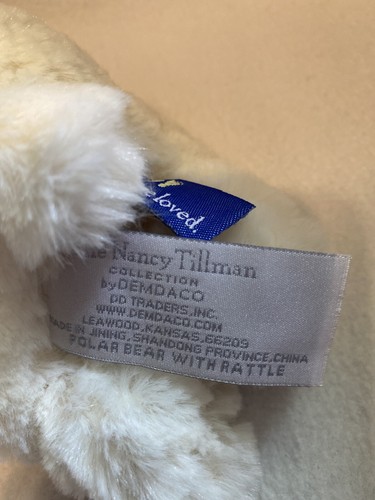 On The Night You Were Born Nancy Tillman Polar Bear Plush Rattle NWT Loved G9 - Picture 2 of 11