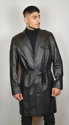 Herren Tolle Ledermantel für stilvolle Herren Echtes Leder Gr.52,54 NEU