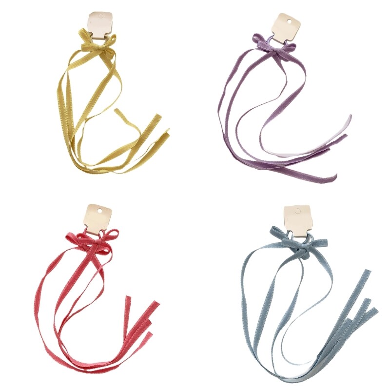 Kids Ribbon Bow Elastic Hair Bands Soft Headwear Hair Ties
