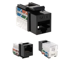 Cat6 Black Keystone Jack 45 Degree Punch Down Network Connector Multi-Pack LOT