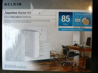 BELKIN - POWERLINE STARTER KIT (2 X ADAPTORS) - 85Mbps -EXTENDRELIABLE COVERAGE - image 1 of 4