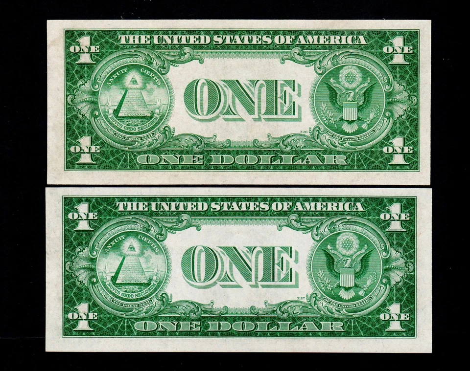 One pair $11935-A ((S))+1935-A ((R)) Uncirculated Silver Certificate (H72) - Image 2 of 2