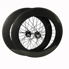 Carbon Track Bike Wheel Set Wheelset Single Speed Clincher Fixed Gear Wheels