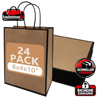 GeschenktüTen 24 StüCk Kraftpapier 20X10X25 Cm FüR Hochzeit Geburtstag Party