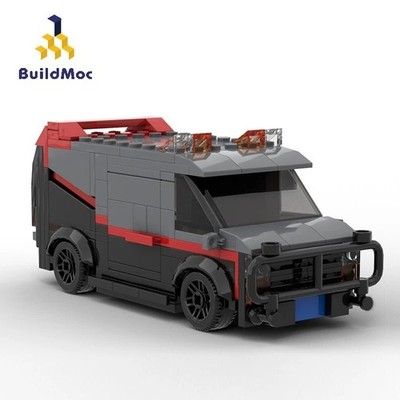 MOC 1983 GMC Vandura A-Team Model Toys With Box Cars Building Blocks Van 1:24