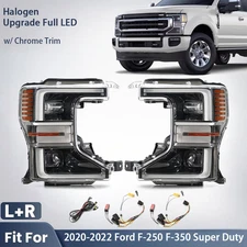 Halogen Upgrade LED Headlights For 2020-2022 Ford F-250 Super Duty Chrome Pair