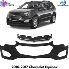 Front Bumper Cover Fascia & Grille Assembly Kit For 2016-2017 Chevrolet Equinox