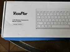 Vssoplor Wireless Keyboard and Mouse, 2.4GHz Rechargeable Compact Quiet xtraslim