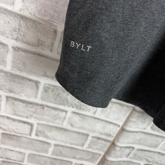 BYLT Premium Drop Cut LUX Dark Gray Performance Casual Polo Mens LARGE