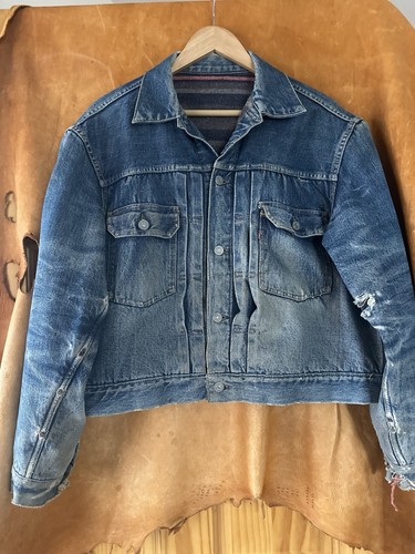 VTG Levi’s Distressed Denim Jacket 507XX Type II Blanket Lined XL Size 44 Rare