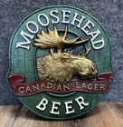Vintage MOOSEHEAD Canadian Lager BEER 14" x 13" Hard Plastic 3D Bar Sign